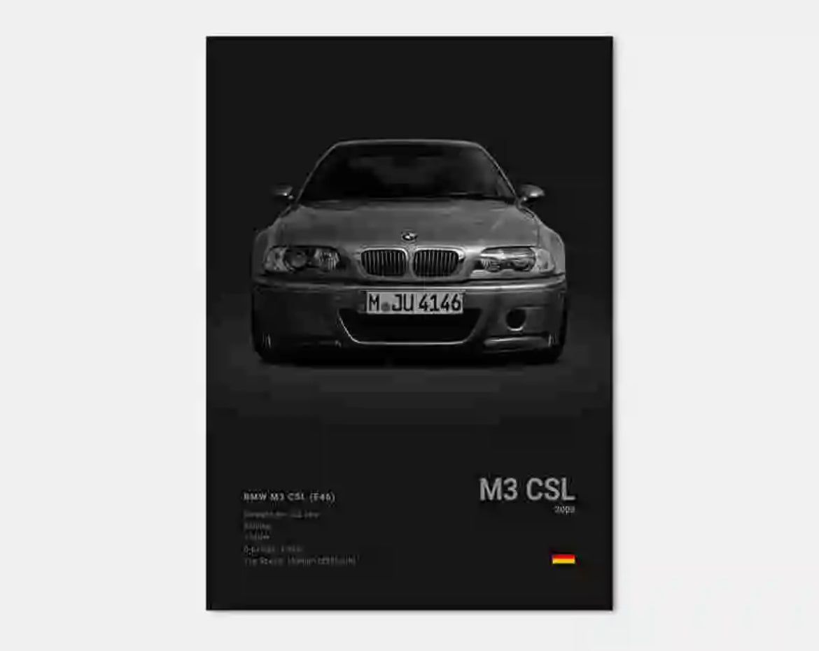 Poster Poster BMW M3 CSL (E46)